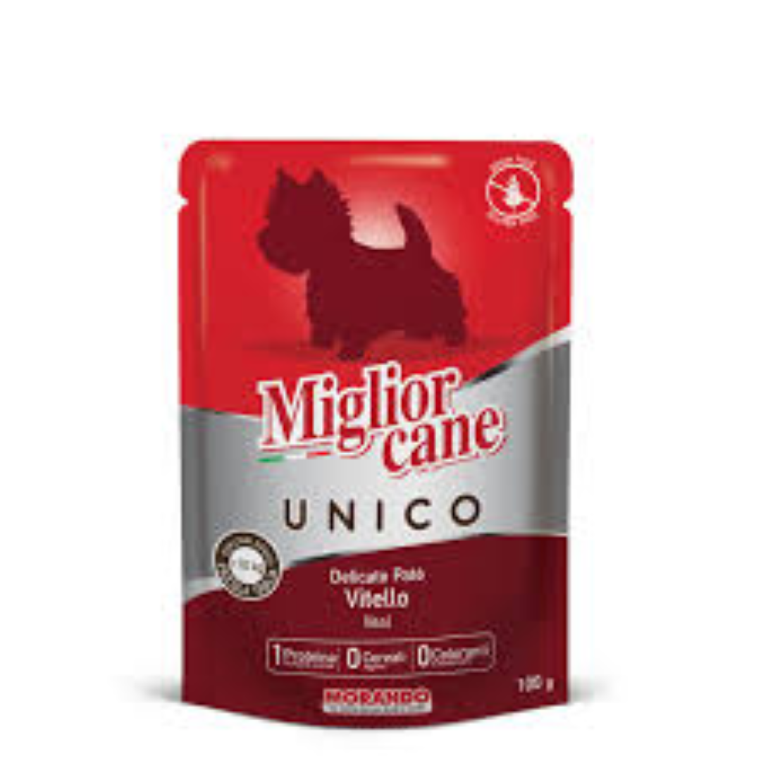 MIGLIORCANE UNICO POUCH FOR DOG WITH VEAL 100G